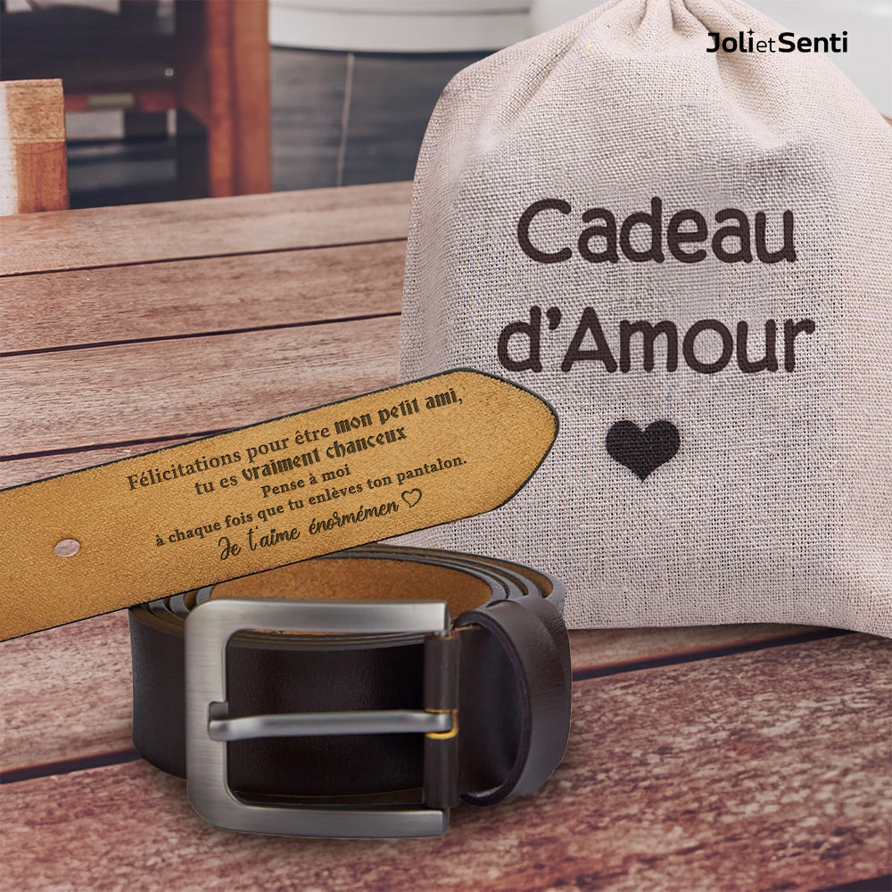 Ceinture À Message Secret Pour Homme - Famille - À Mon Petit Ami - Je T'aime Énormément - Frgar12001