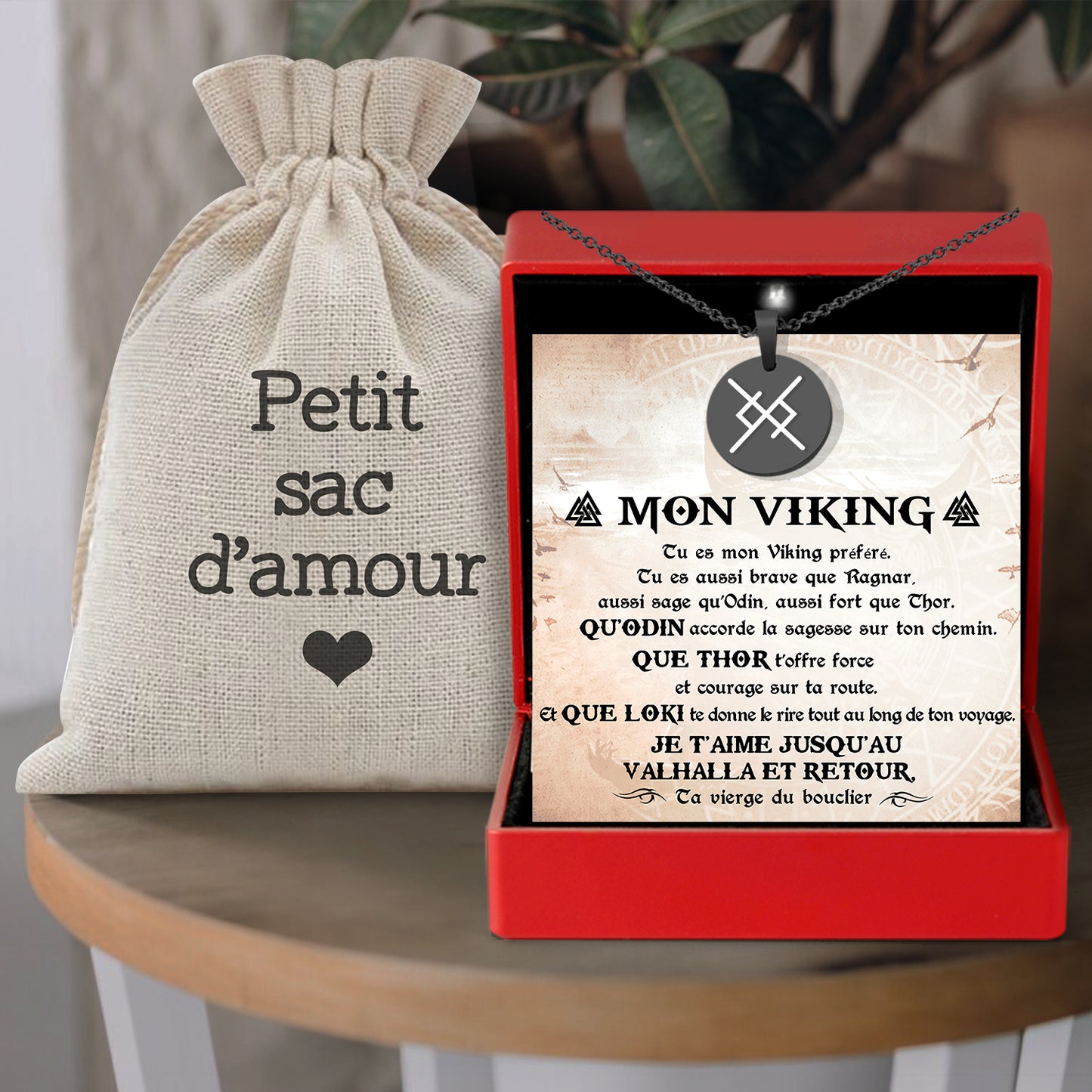 Colliers De Runes D'amour Éternel Pour Couple - Viking - Mon Viking - Je T'aime - Frgawi26001