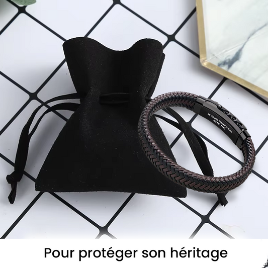 Sac à trésors pour Bracelet En Cuir Tressé Marron