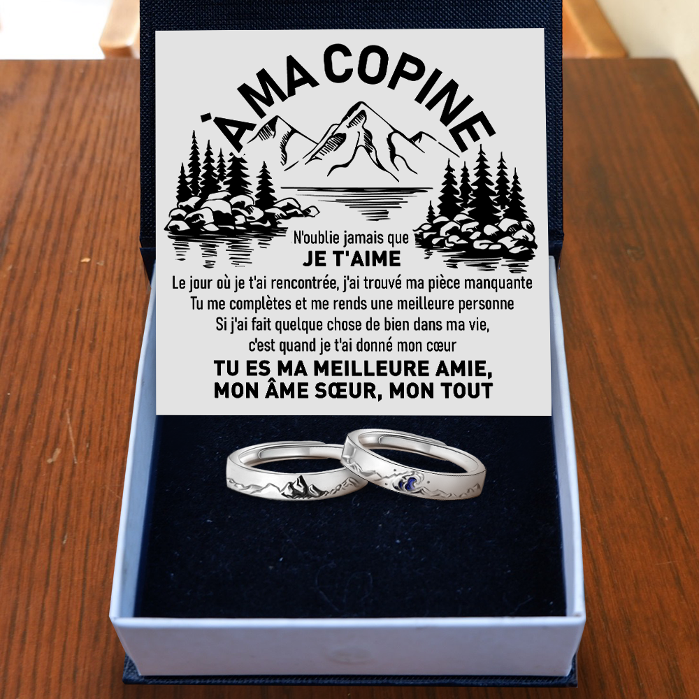 Bague De Promesse De Couple De Mer De Montagne - Bague De Taille Réglable - Famille - À Ma Petite Amie - Je Vous Ai Donné Mon Coeur - Frgrlj13001