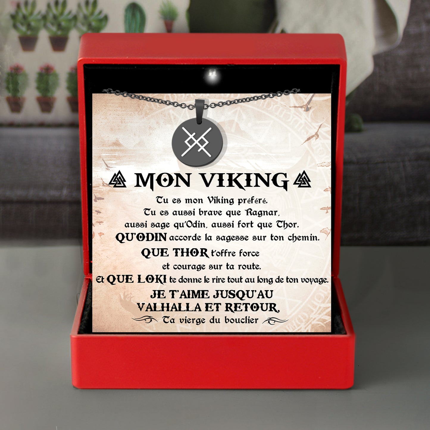 Colliers De Runes D'amour Éternel Pour Couple - Viking - Mon Viking - Je T'aime - Frgawi26001