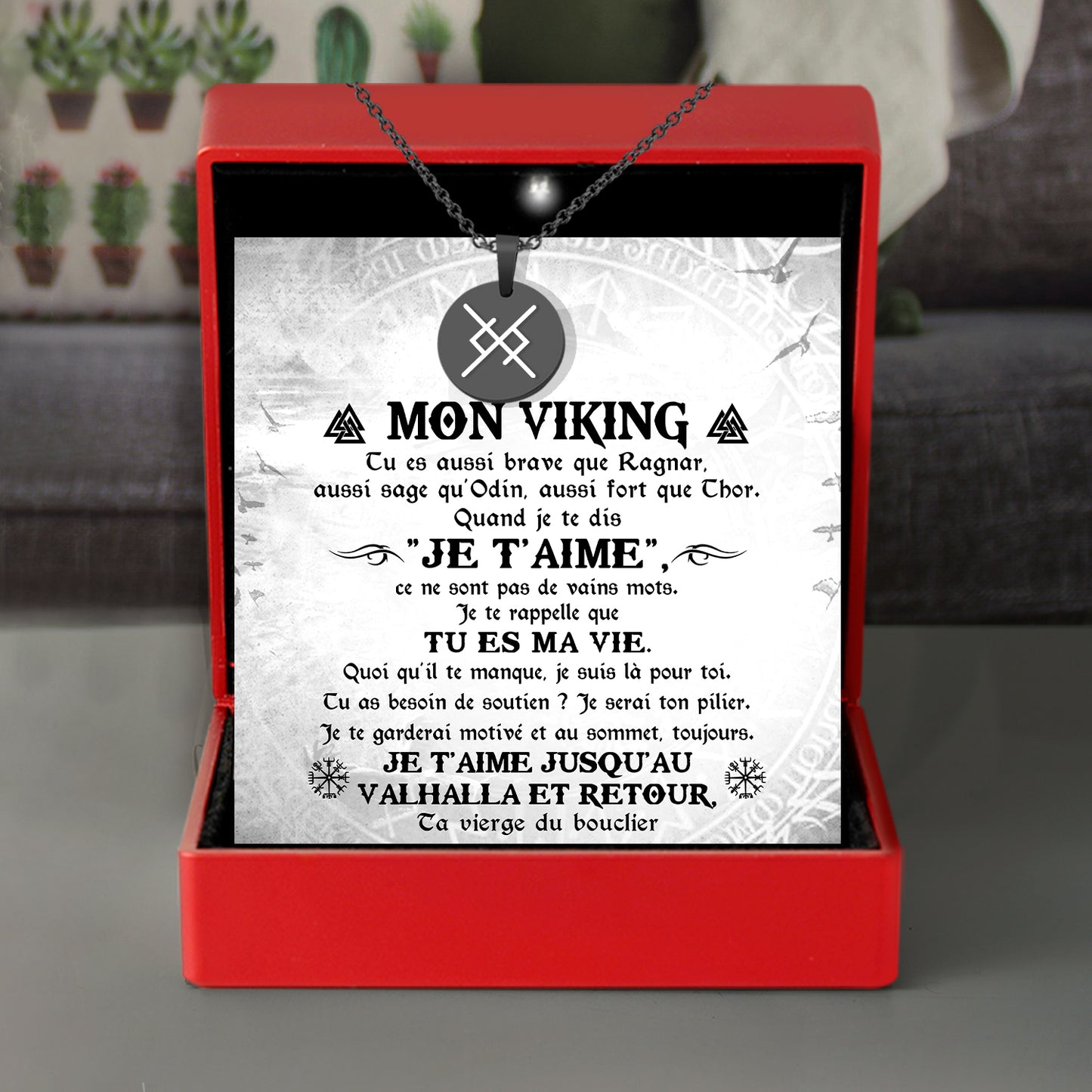 Colliers De Runes D'amour Éternel Pour Couple - Viking - Mon Viking - Tu Es Ma Vie - Frgawi26002