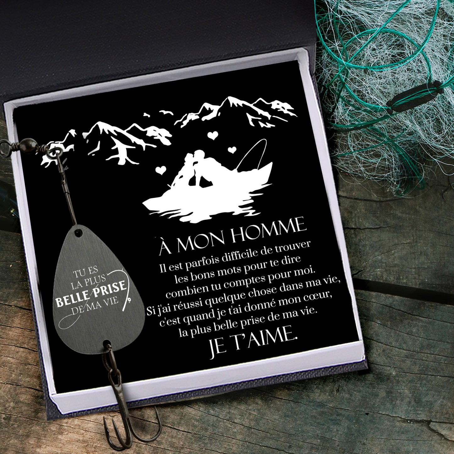 Personnalisé Hameçon Gravé - Pêche - À Mon Homme - Je T’aime - Frgfa26010