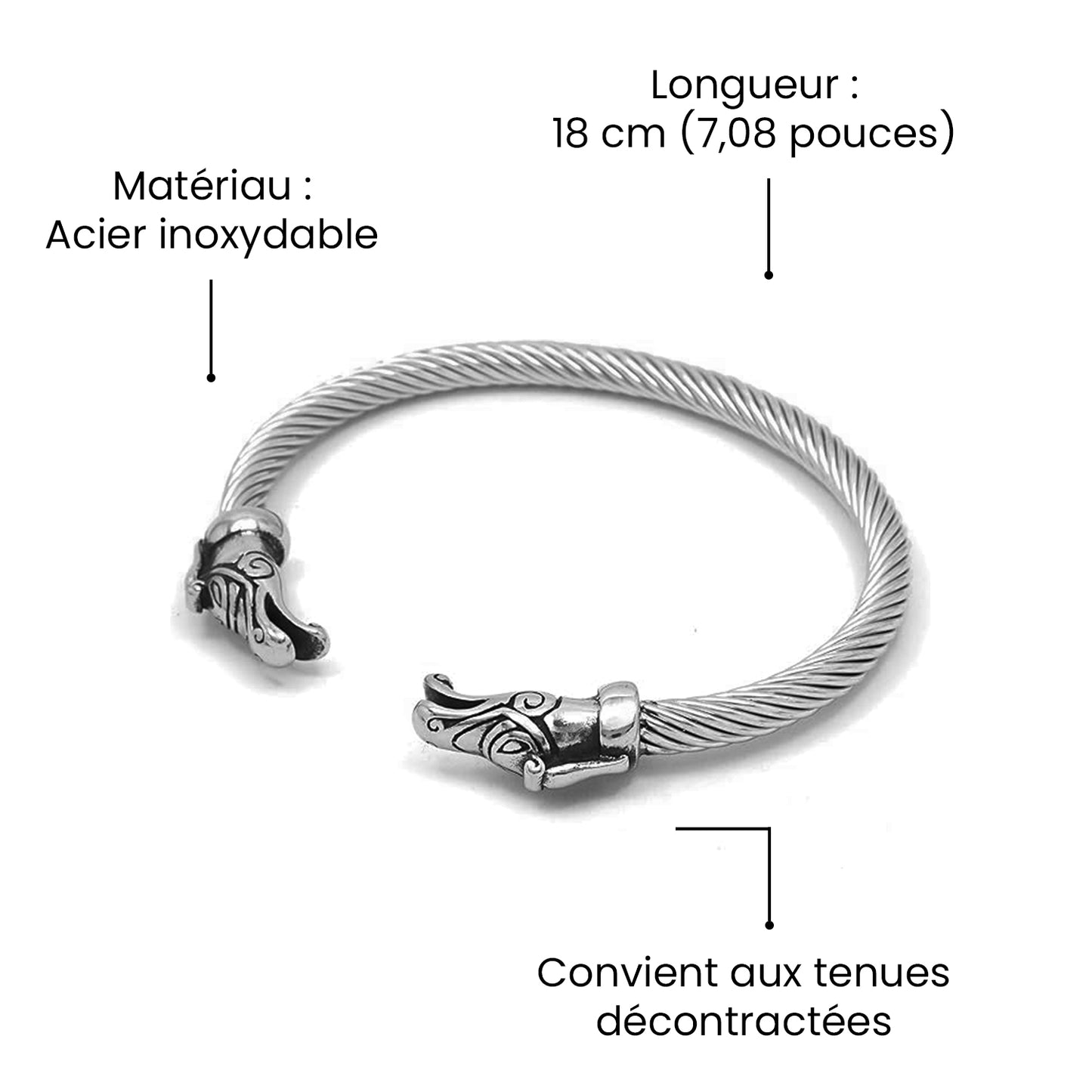 Bracelet Dragon Nordique - Viking - À Mon Fils - Soit Tu Gagnes Soit Tu Apprends Allez-y Et Visez Le Ciel - Frgbzi16001