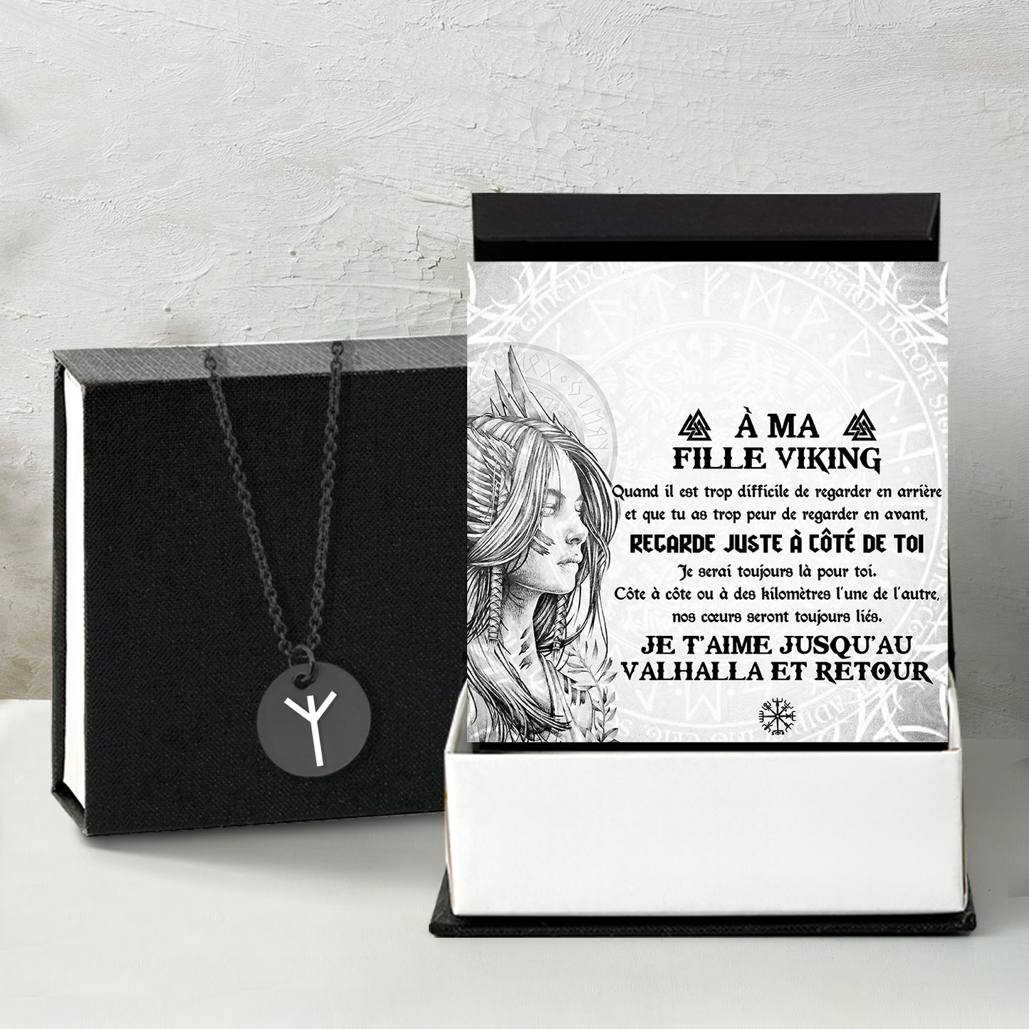 Collier Rune De Force Et De Protection - Viking - À Ma Fille Viking - Je Serai Toujours Là Pour Toi - Frgawi17002