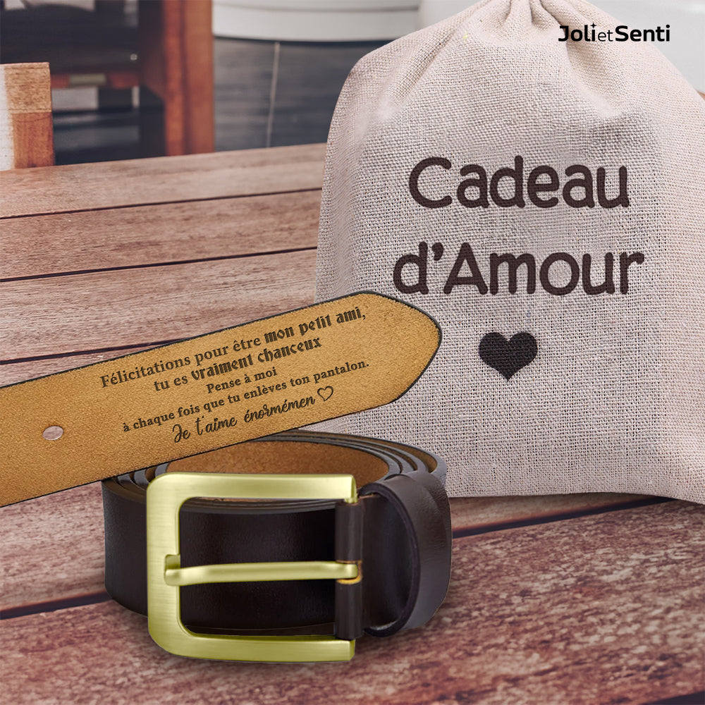 Ceinture À Message Secret Pour Homme - Famille - À Mon Petit Ami - Je T'aime Énormément - Frgar12001