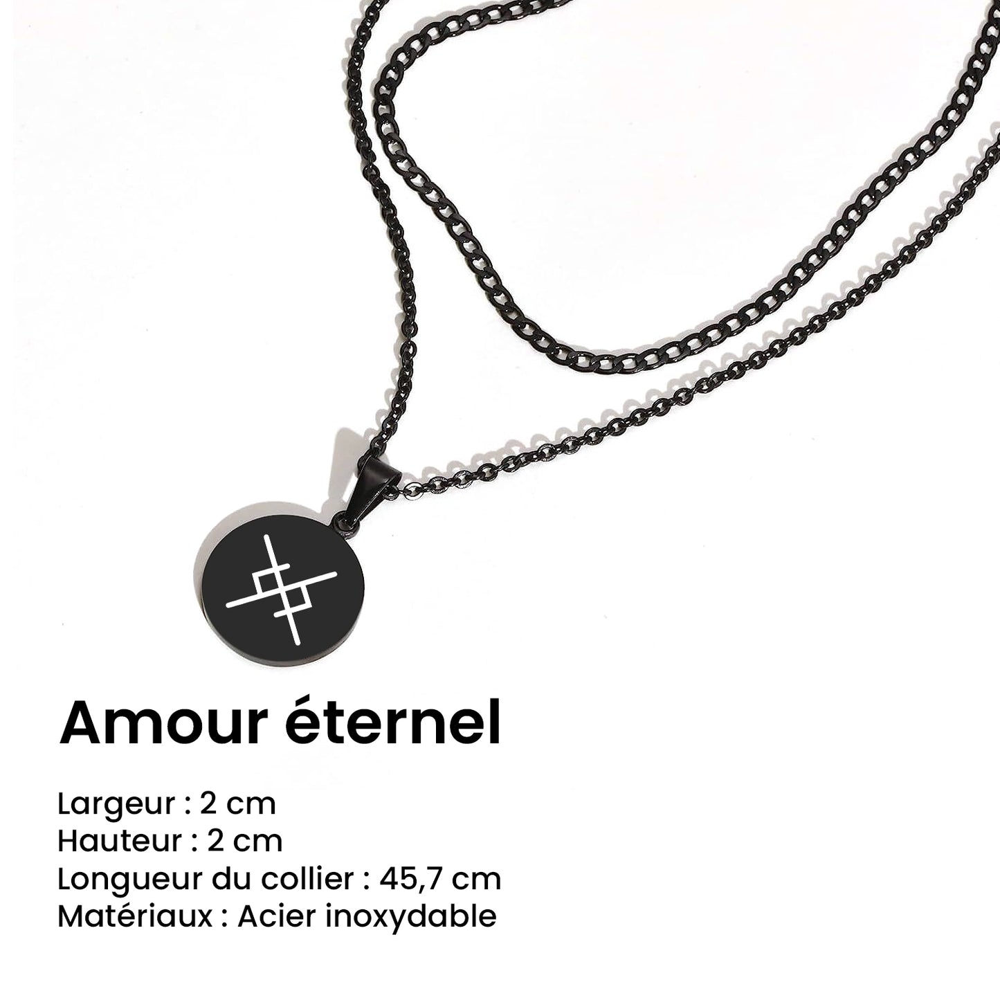 Colliers De Runes D'amour Éternel Pour Couple - Viking - Mon Viking - Tu Es Ma Vie - Frgawi26002