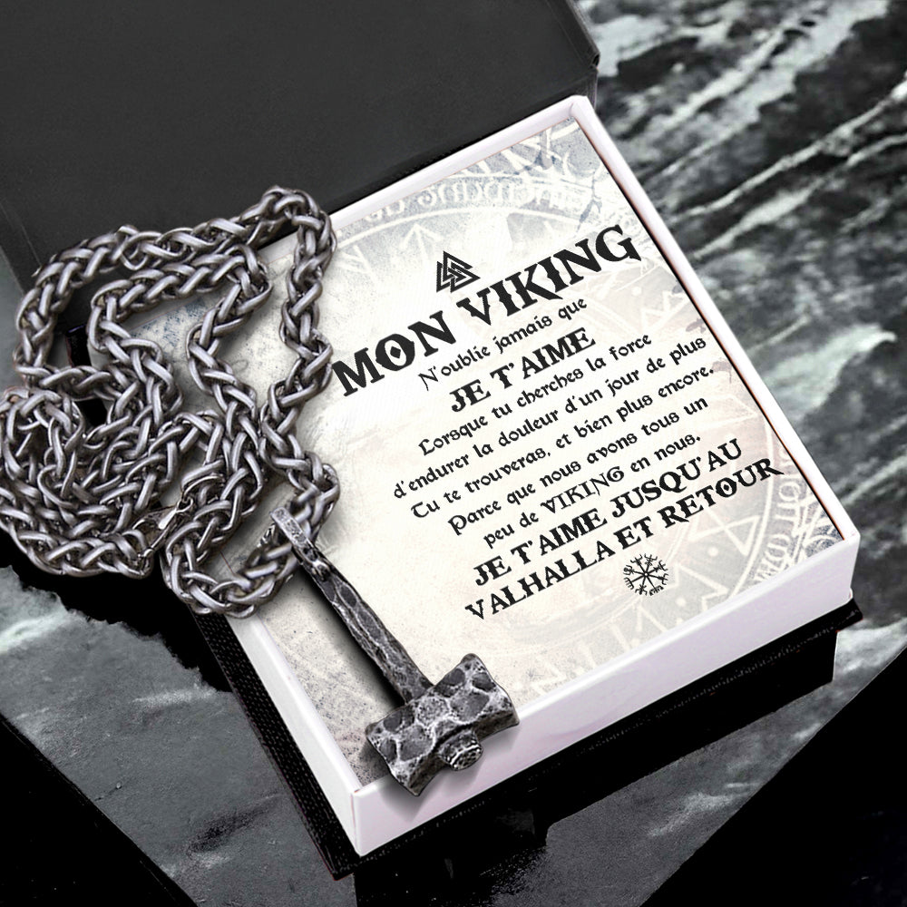 Collier Marteau Viking -  À Mon Viking - Je T'aime Jusqu'au Valhalla Et Retour - Frgnfr26001