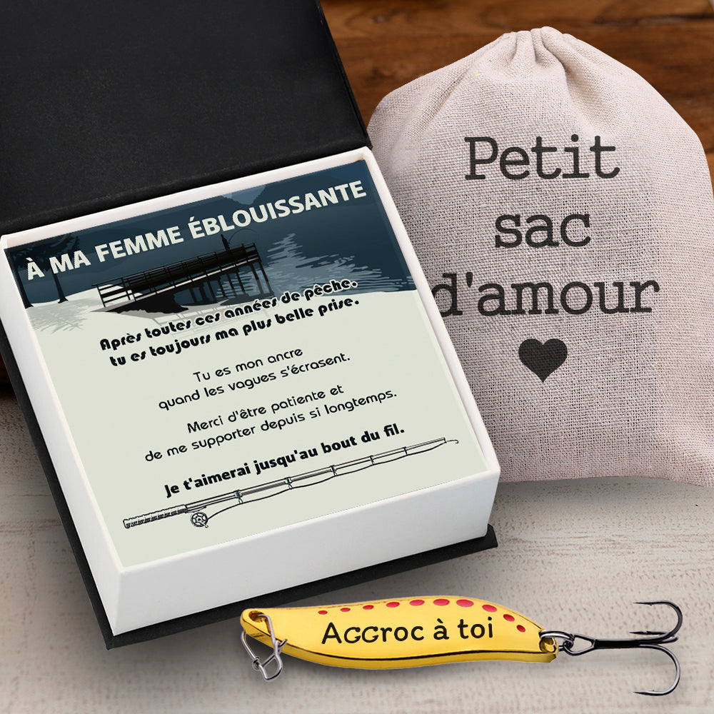 Personnalisé Leurre Cuillère De Pêche - Pêche - À Ma Femme Éblouissante - Je T'aimerai Jusqu'au Bout Du Fil - Frgfaa15004