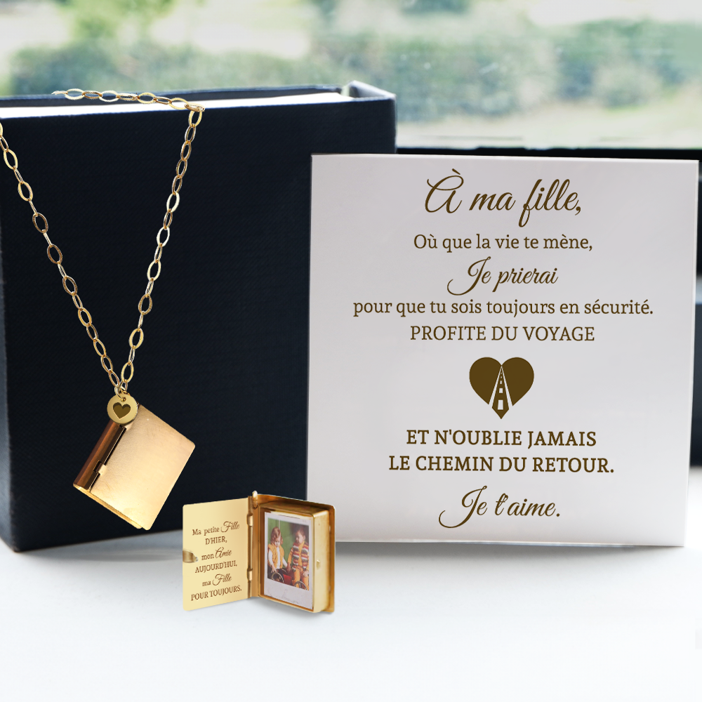 Collier Médaillon Héritage - Famille - À Ma Fille - Je Prierai Pour Que Tu Sois Toujours En Sécurité - Frgnha17001