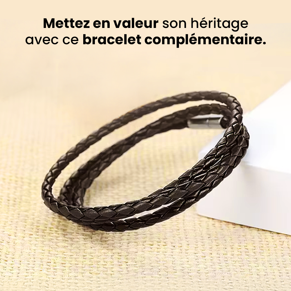 Bracelet En Cuir Tressé Marron Personnalisé - Famille - À Mon Fils - Je Crois En Toi Et Je Ne Cesserai Jamais De T'aimer - Frgbzu16001