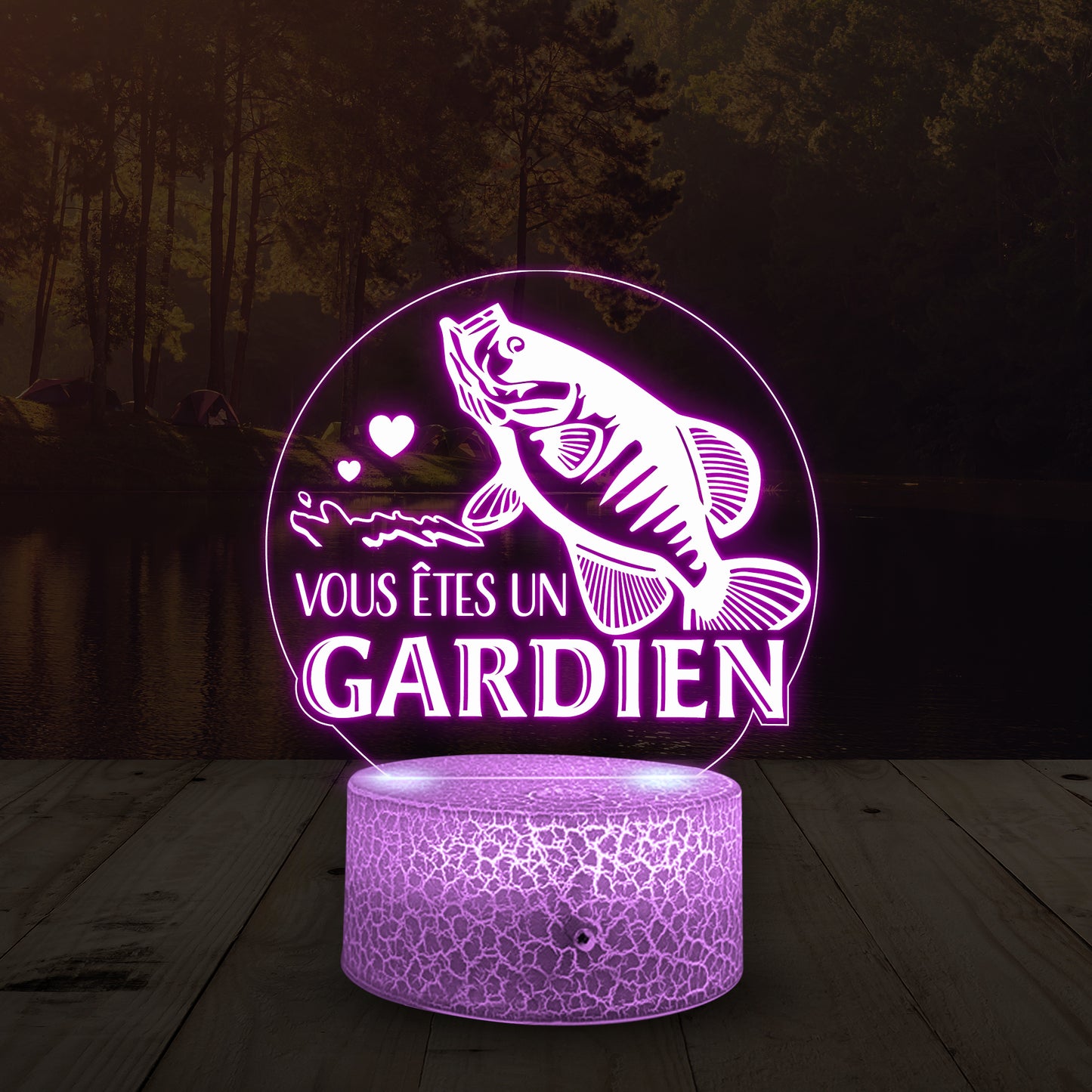 3D Led Lumière - Pêche - À Mon Homme - Vous Êtes Un Gardien - Frglca26006