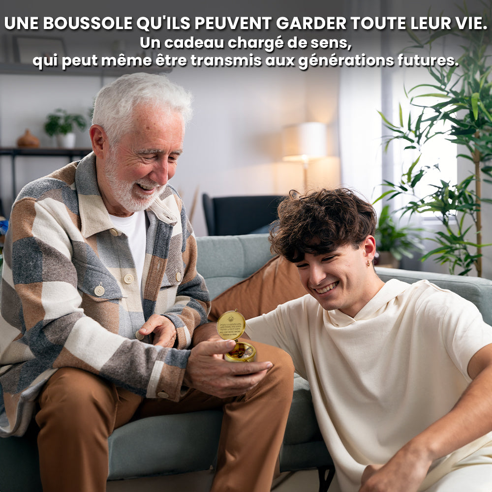 Boussole Gravée - Famille - À Mon Fils - Avec Tout Notre Amour - Frgpb16009