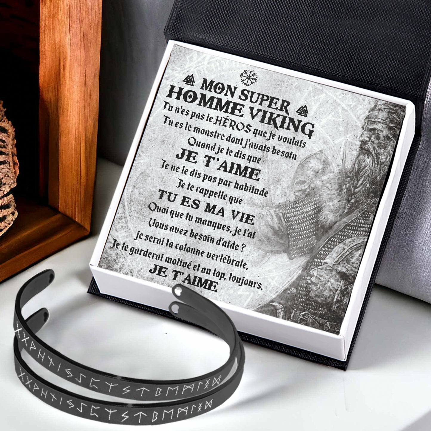 Bracelet Viking Pour Couple - Mon Super Viking - Tu Es Le Monstre Dont J'avais Besoin - Frgbt26001