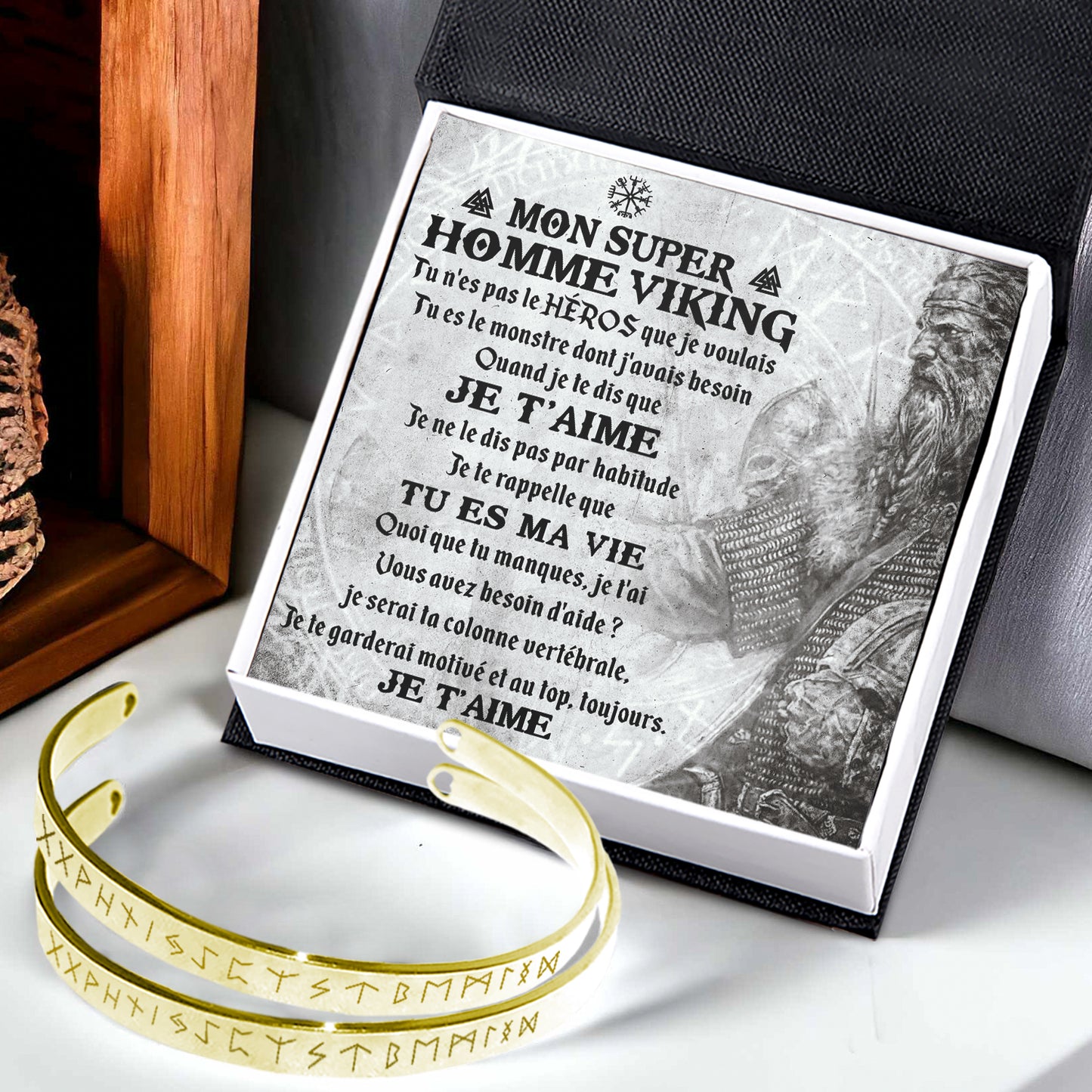 Bracelet Viking Pour Couple - Mon Super Viking - Tu Es Le Monstre Dont J'avais Besoin - Frgbt26001