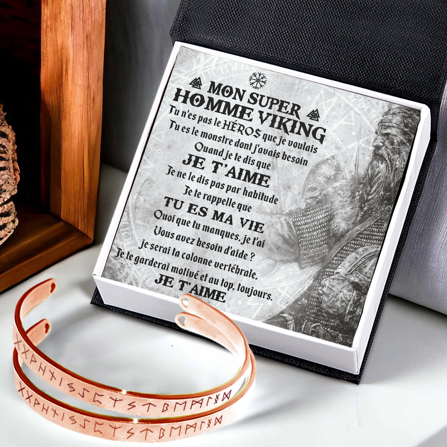 Bracelet Viking Pour Couple - Mon Super Viking - Tu Es Le Monstre Dont J'avais Besoin - Frgbt26001