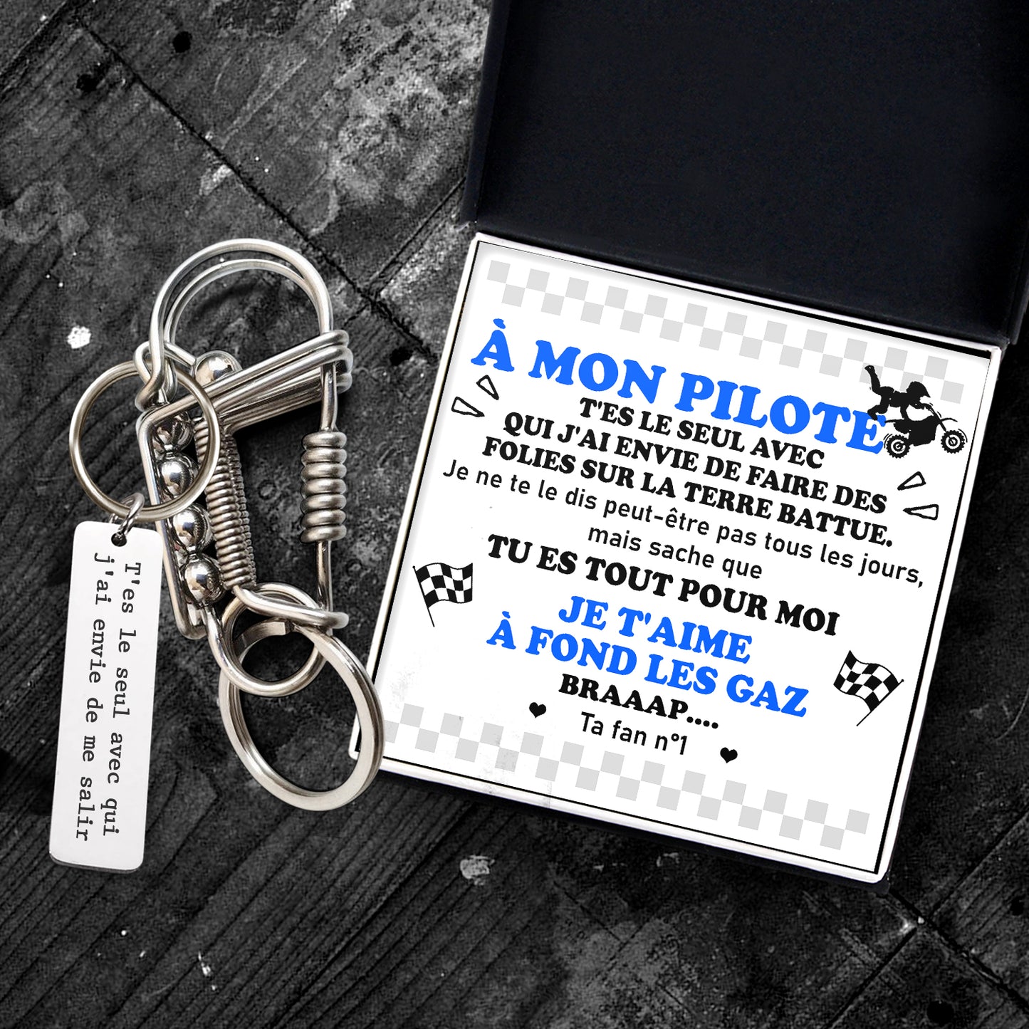 Porte-clés Suspendu - Motocross - À Mon Pilote - Tu Es Tout Pour Moi - Frgawl26002