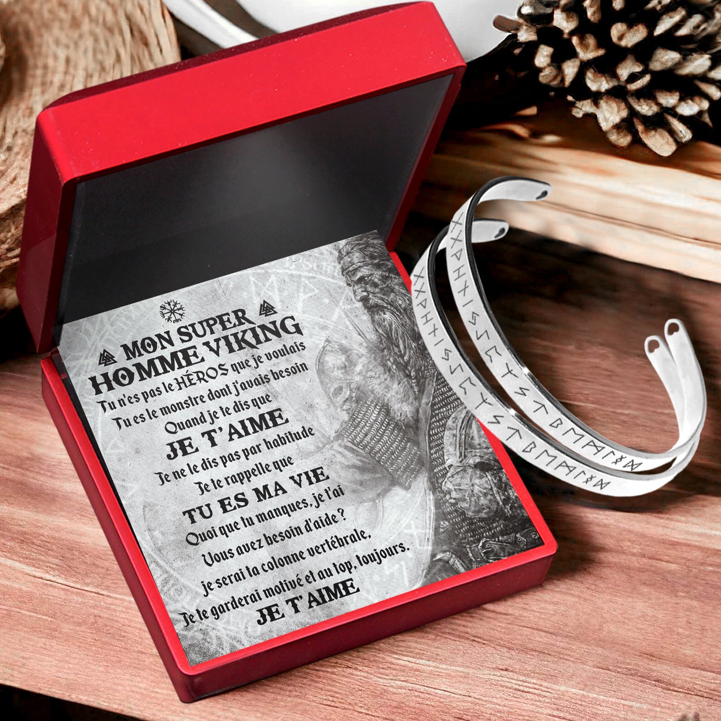 Bracelet Viking Pour Couple - Mon Super Viking - Tu Es Le Monstre Dont J'avais Besoin - Frgbt26001