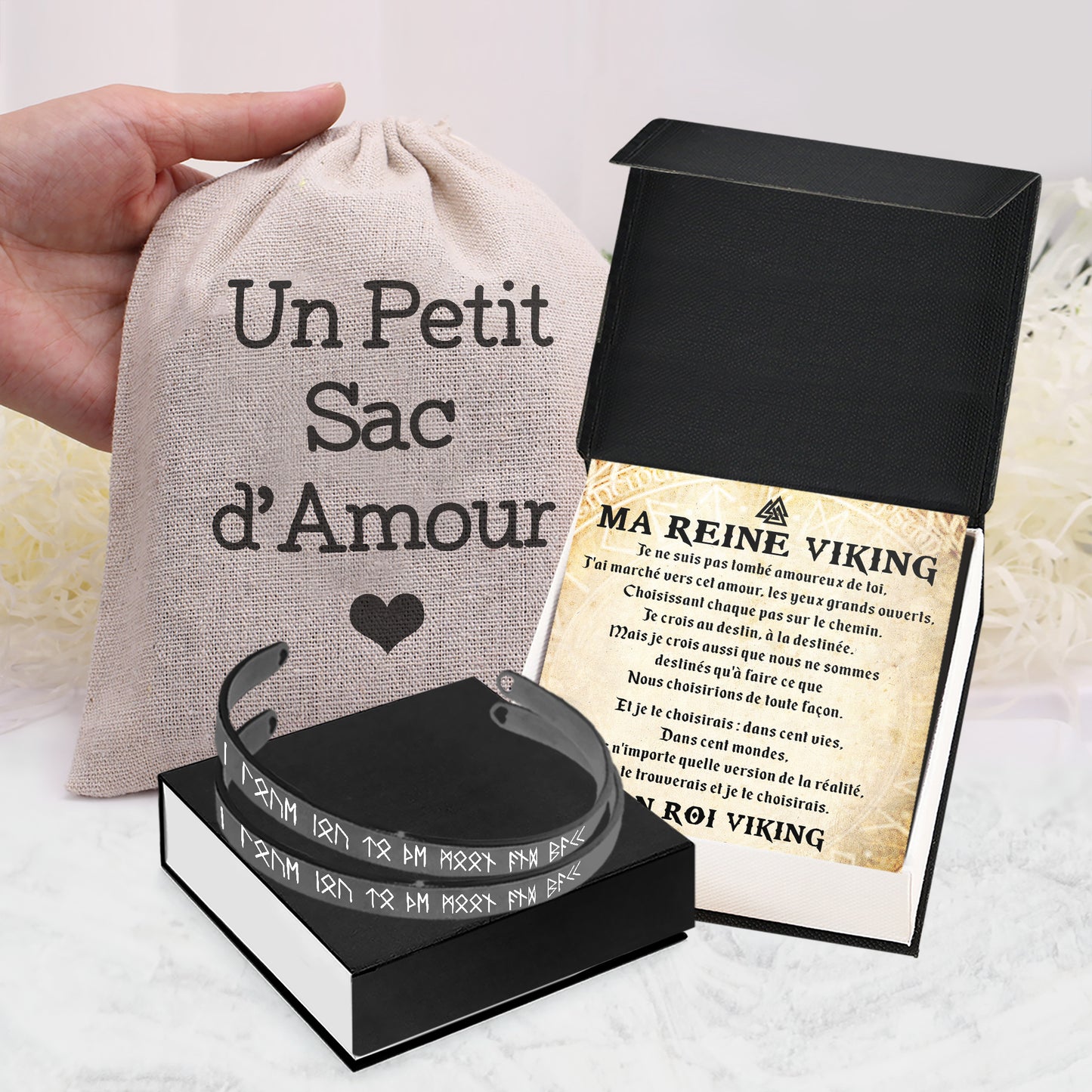 Bracelet Pour Couple - Viking - À Ma Vierge Guerrière - Je Te Trouverais Et Je Te Choisirais - Frgbt13005