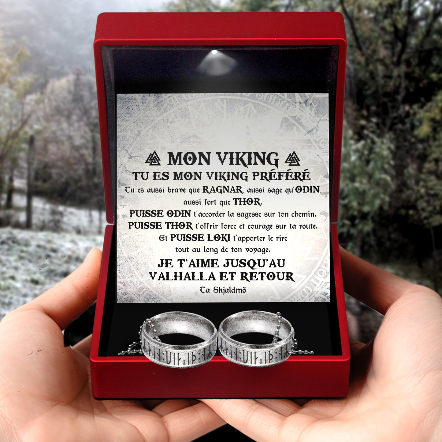 Colliers D'anneaux De Couple - Viking - À Mon Viking - Je T'aime Jusqu'au Valhalla Et Retour - Frgndx26001