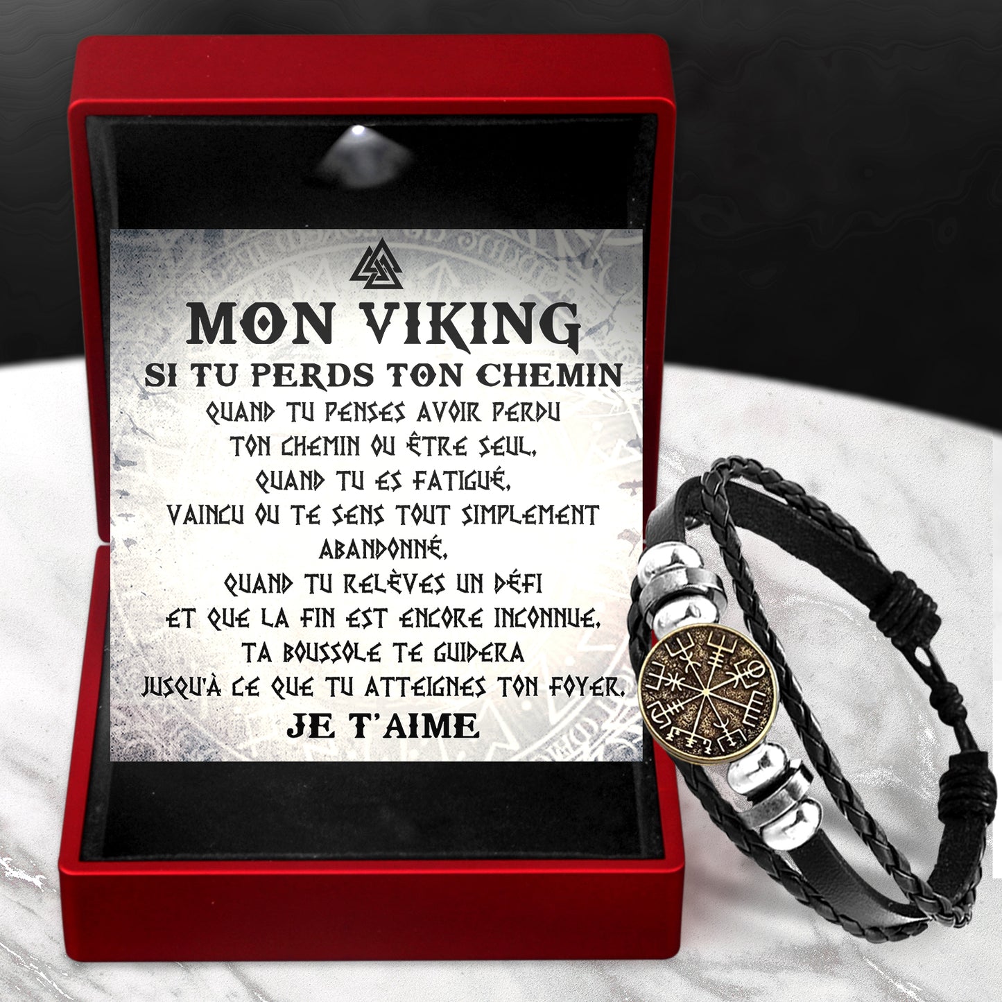 Bracelet Boussole Viking - Viking - A Mon Viking - Je T'aime - Frgbla26003