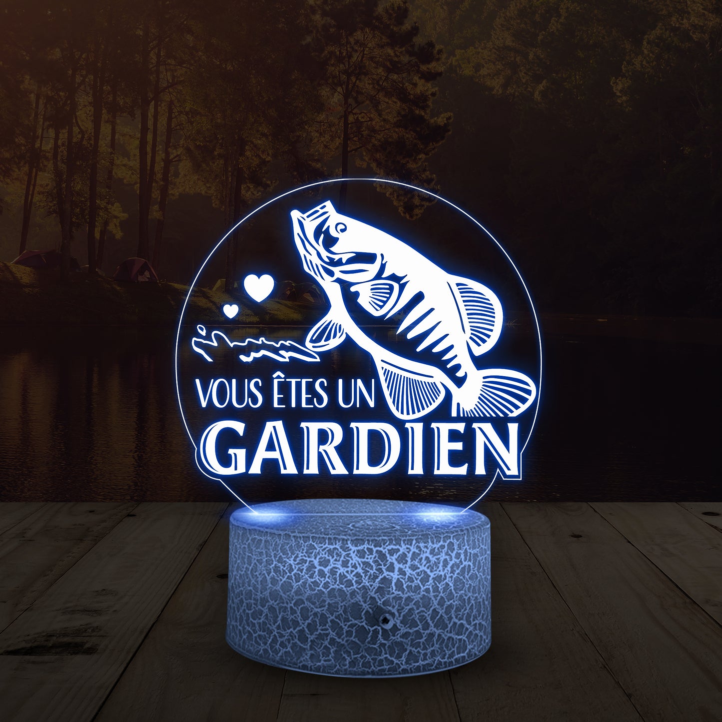 3D Led Lumière - Pêche - À Mon Homme - Vous Êtes Un Gardien - Frglca26006