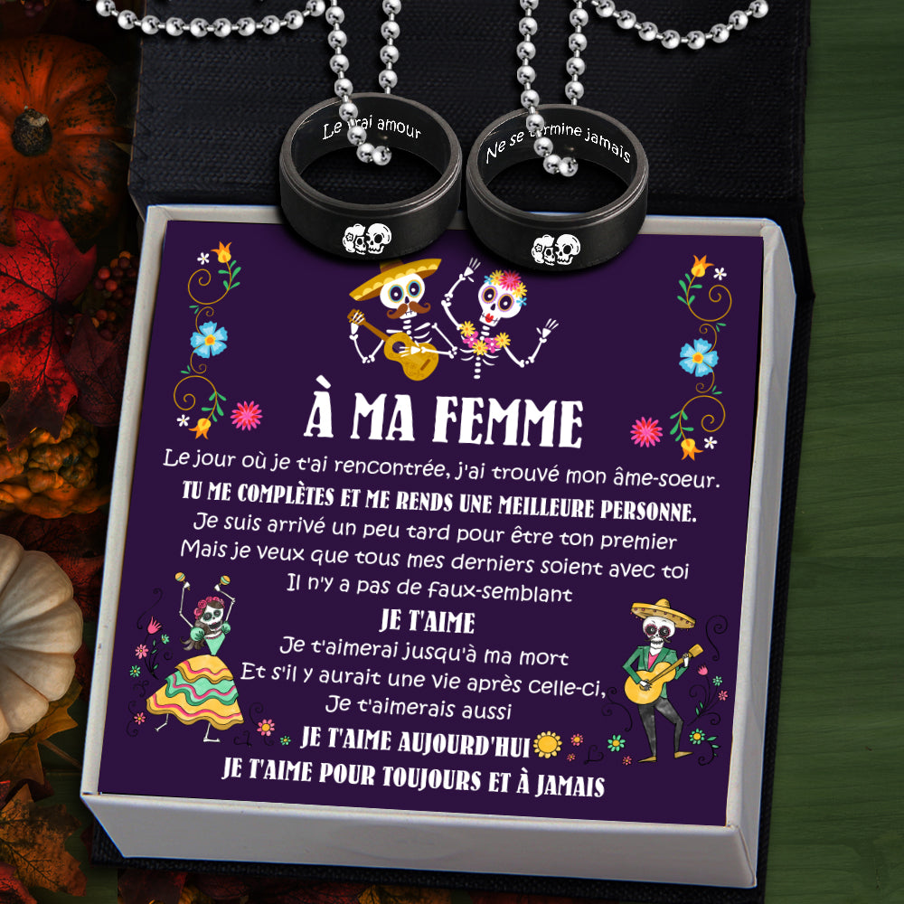 Pendentif Pour Couple - À Ma Femme - Le Jour Où Je T'ai Rencontrée, J'ai Trouvé Mon Âme-soeur - Frgnw15001