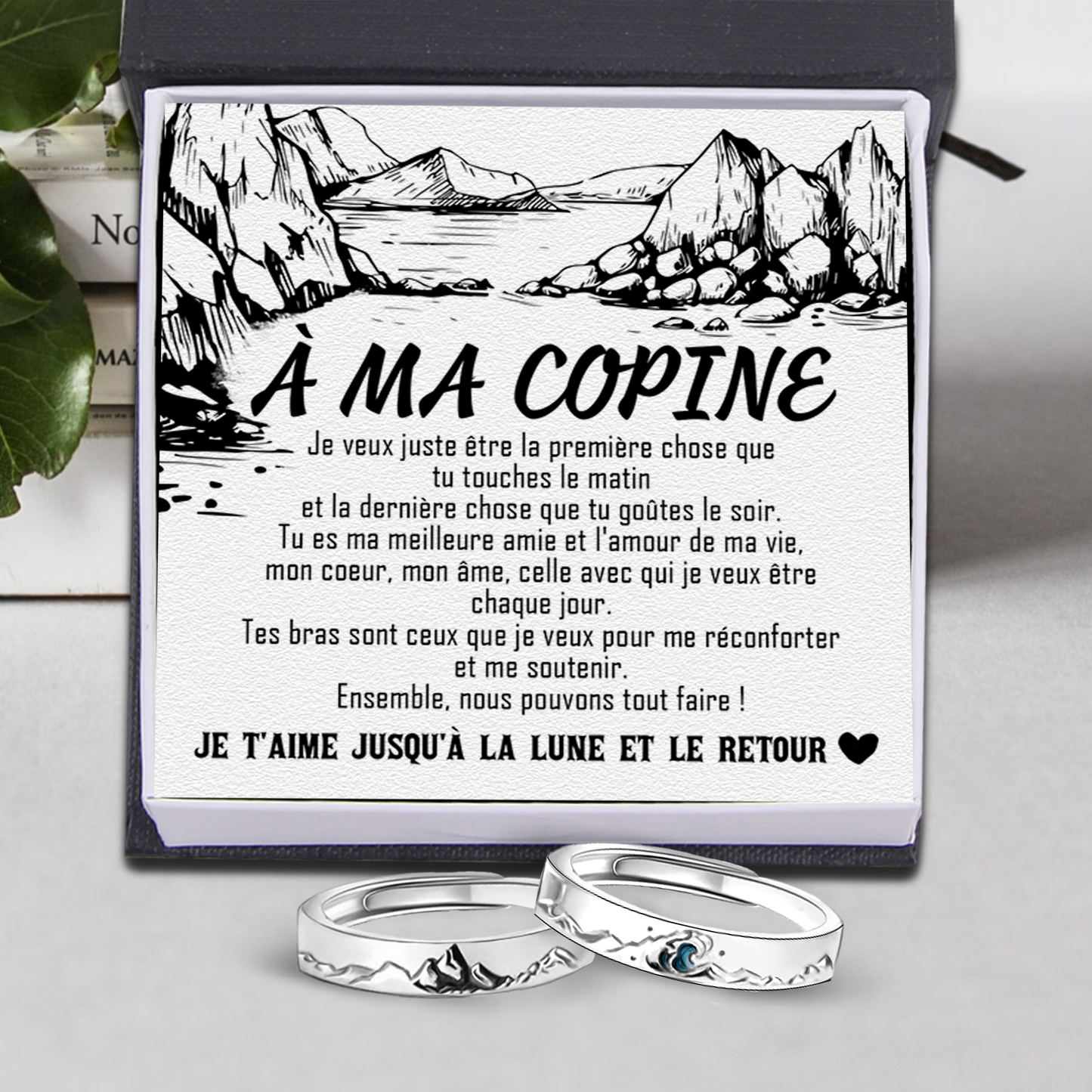 Bague De Promesse De Couple De Mer De Montagne - Bague De Taille Réglable - Famille - À Ma Copine - Ensemble, Nous Pouvons Tout Faire  - Frgrlj13004