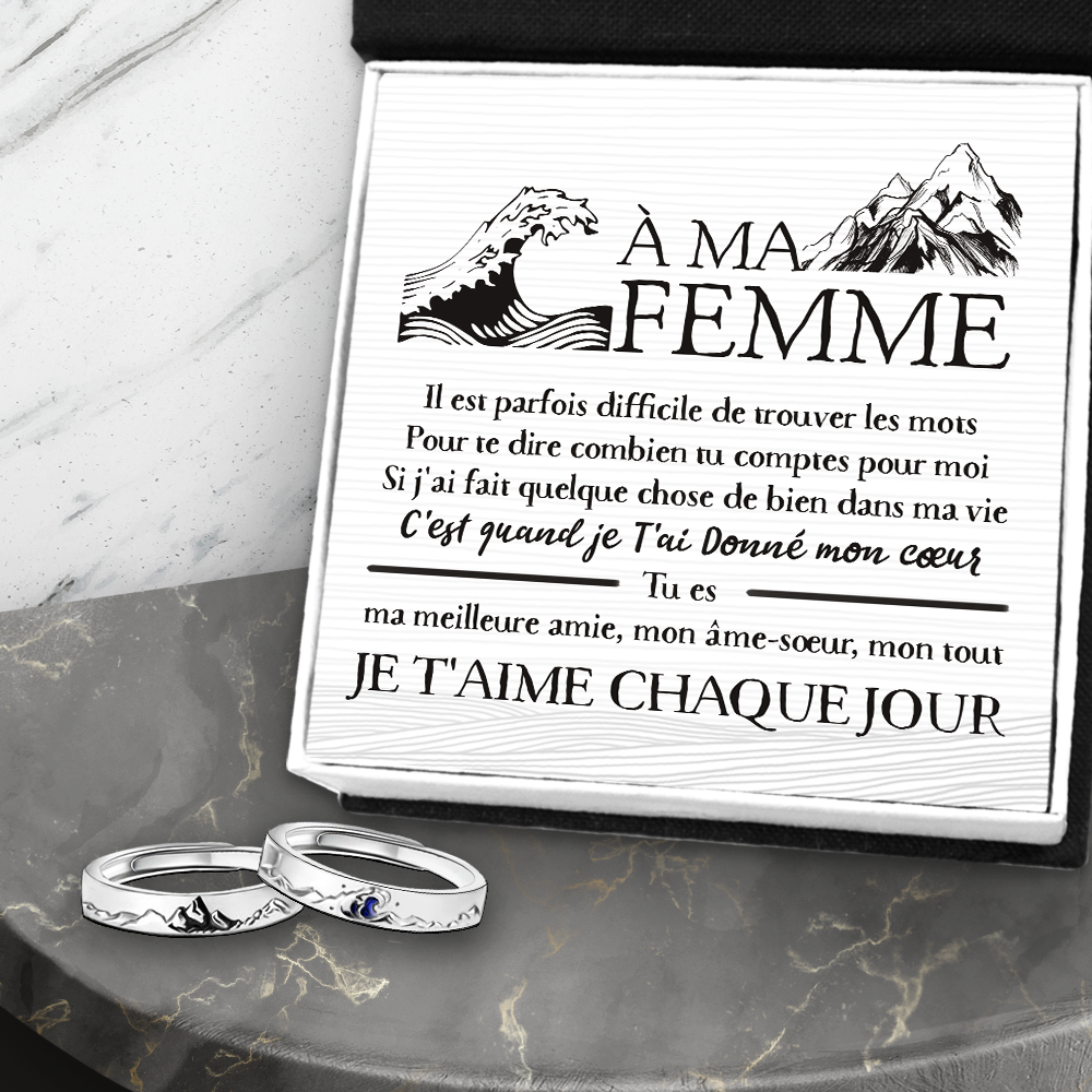 Bague De Promesse De Couple De Mer De Montagne - Bague De Taille Réglable - Famille - À Ma Femme - Tu Es Ma Meilleure Amie, Mon Âme-sœur, Mon Tout - Frgrlj15002