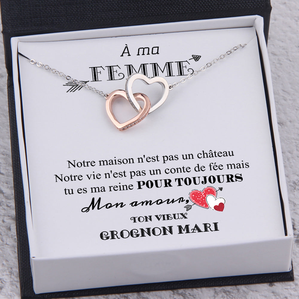 Collier À Coeur Entrelacé - À Ma Femme - Tu Es Ma Reine Pour Toujours - Frgnp15001