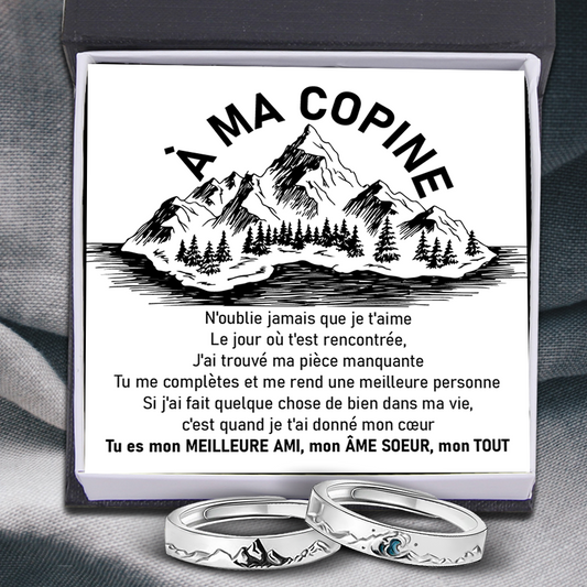 Bague De Promesse De Couple De Mer De Montagne - Bague De Taille Réglable - Famille - À Ma Copine - J'ai Trouvé Ma Pièce Manquante - Frgrlj13002