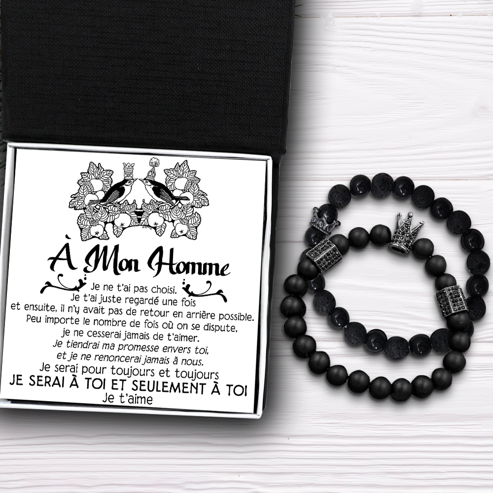 Bracelets Couple Roi & Reine - La Famille - À Mon Homme - Je Serai À Toi Et Seulement À Toi - Frgbae26003