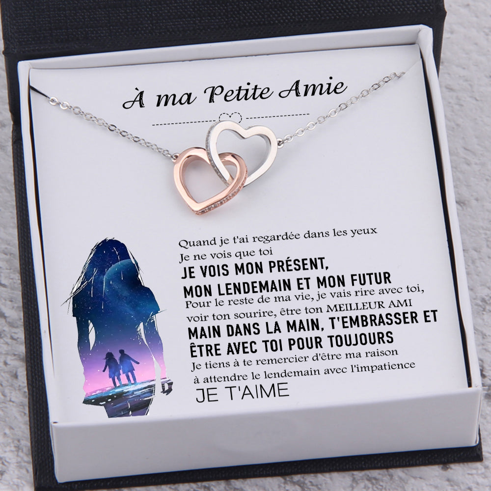 Collier À Coeur Entrelacé - À Ma Petite Amie - Quand Je T'ai Regardée Dans Les Yeux - Frgnp13001