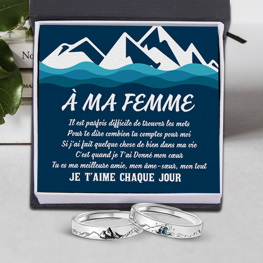 Bague De Promesse De Couple De Mer De Montagne - Bague De Taille Réglable - Famille - À Ma Femme - Je Veux Juste Être Ton Dernier Tout - Frgrlj15001