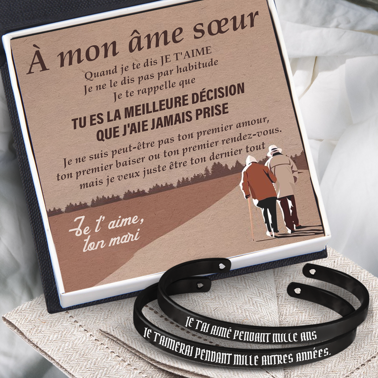 Bracelet De Couple - Famille - À Mon Âme Sœur - Mais Je Veux Juste Être Ton Dernier Tout - Frgbt15001