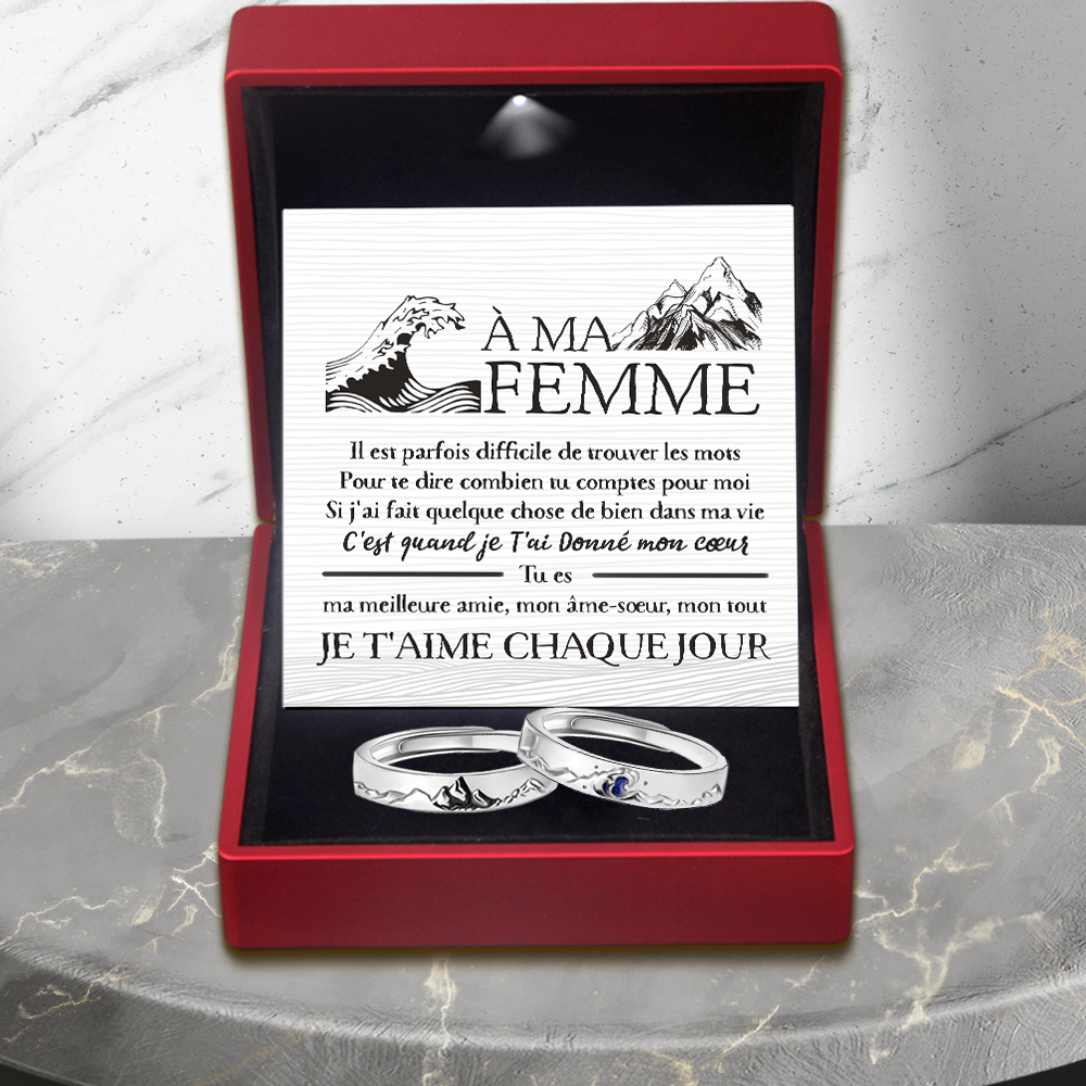 Bague De Promesse De Couple De Mer De Montagne - Bague De Taille Réglable - Famille - À Ma Femme - Tu Es Ma Meilleure Amie, Mon Âme-sœur, Mon Tout - Frgrlj15002