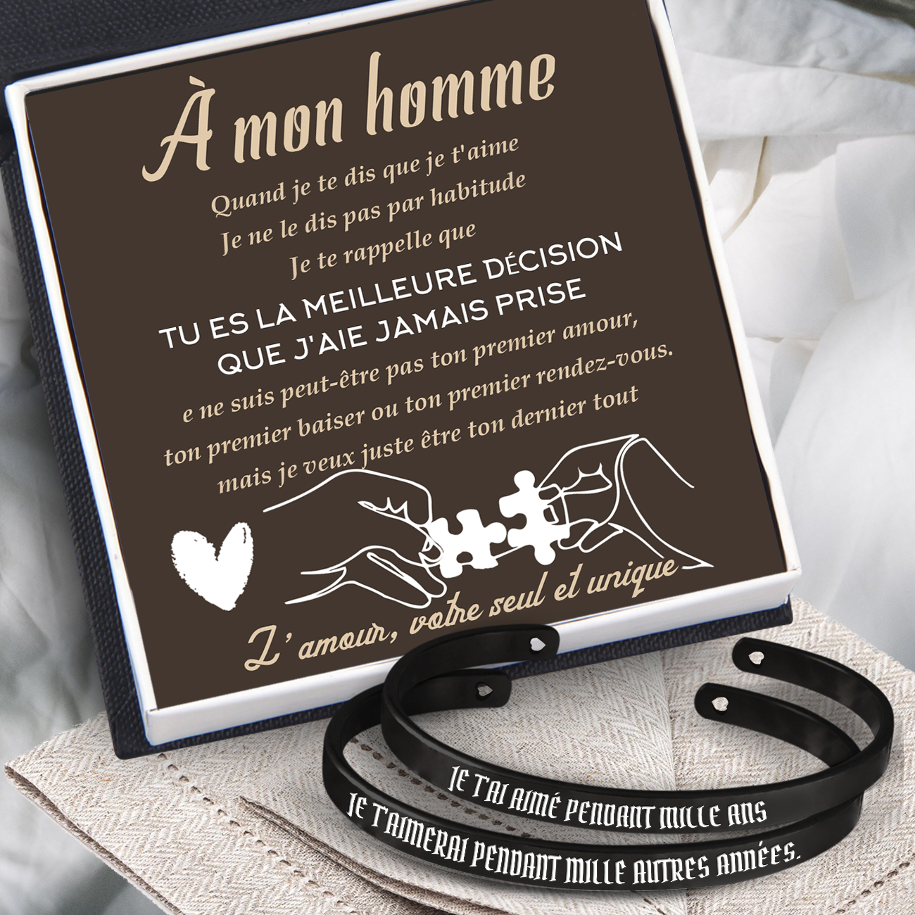 Bracelet De Couple - Famille - À Mon Homme - L'amour, Votre Seul Et Unique - Frgbt26004