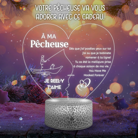 3D Led Lumière - Pêche - À Ma Pêcheuse - Je Reel-y T'aime - Frglca13009