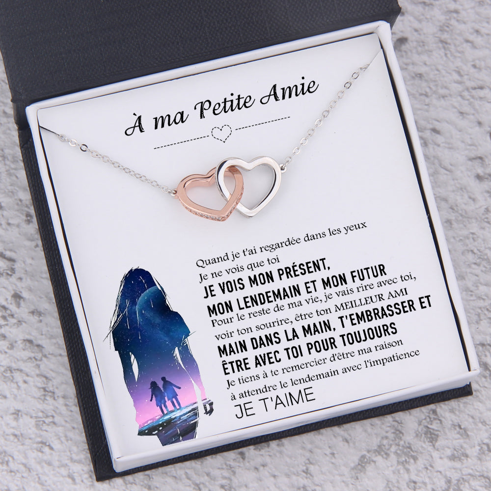 Collier À Coeur Entrelacé - À Ma Petite Amie - Quand Je T'ai Regardée Dans Les Yeux - Frgnp13001