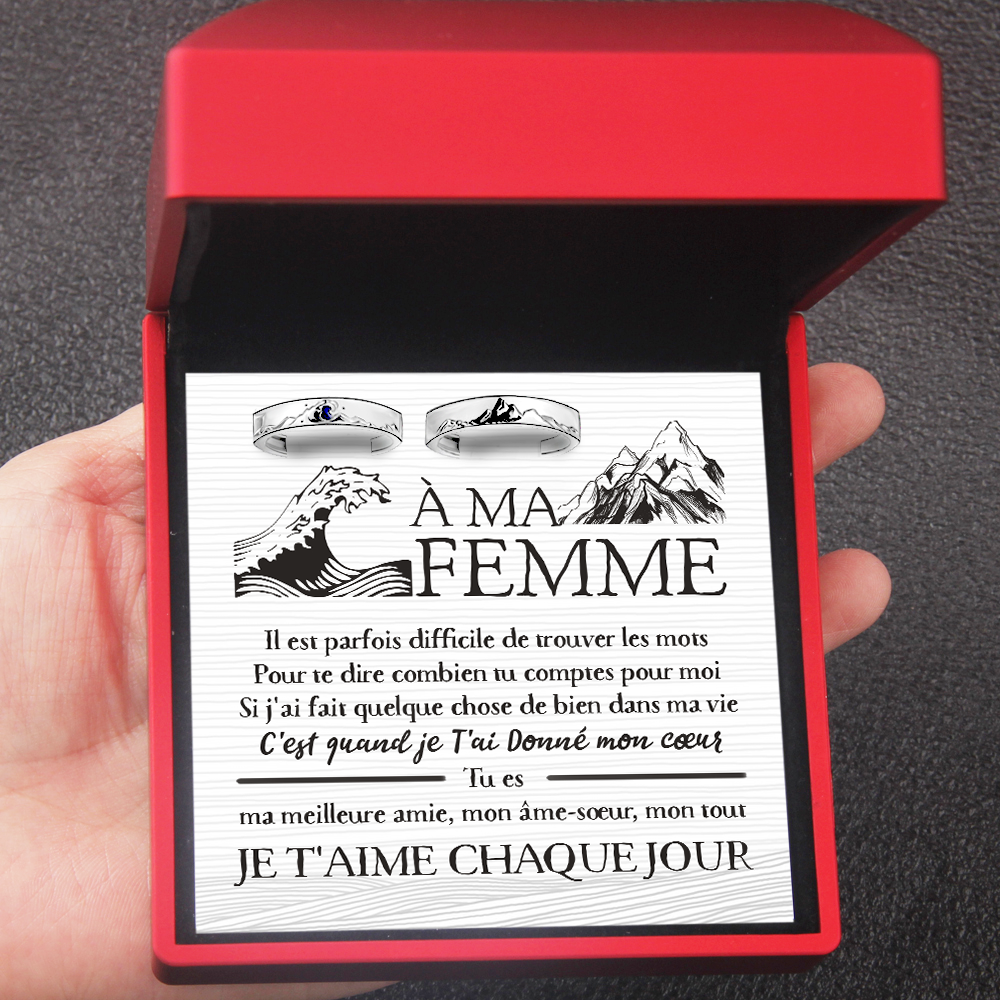 Bague De Promesse De Couple De Mer De Montagne - Bague De Taille Réglable - Famille - À Ma Femme - Tu Es Ma Meilleure Amie, Mon Âme-sœur, Mon Tout - Frgrlj15002