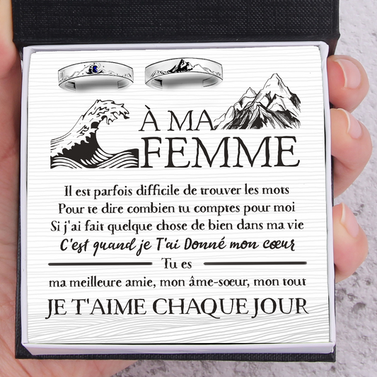 Bague De Promesse De Couple De Mer De Montagne - Bague De Taille Réglable - Famille - À Ma Femme - Tu Es Ma Meilleure Amie, Mon Âme-sœur, Mon Tout - Frgrlj15002