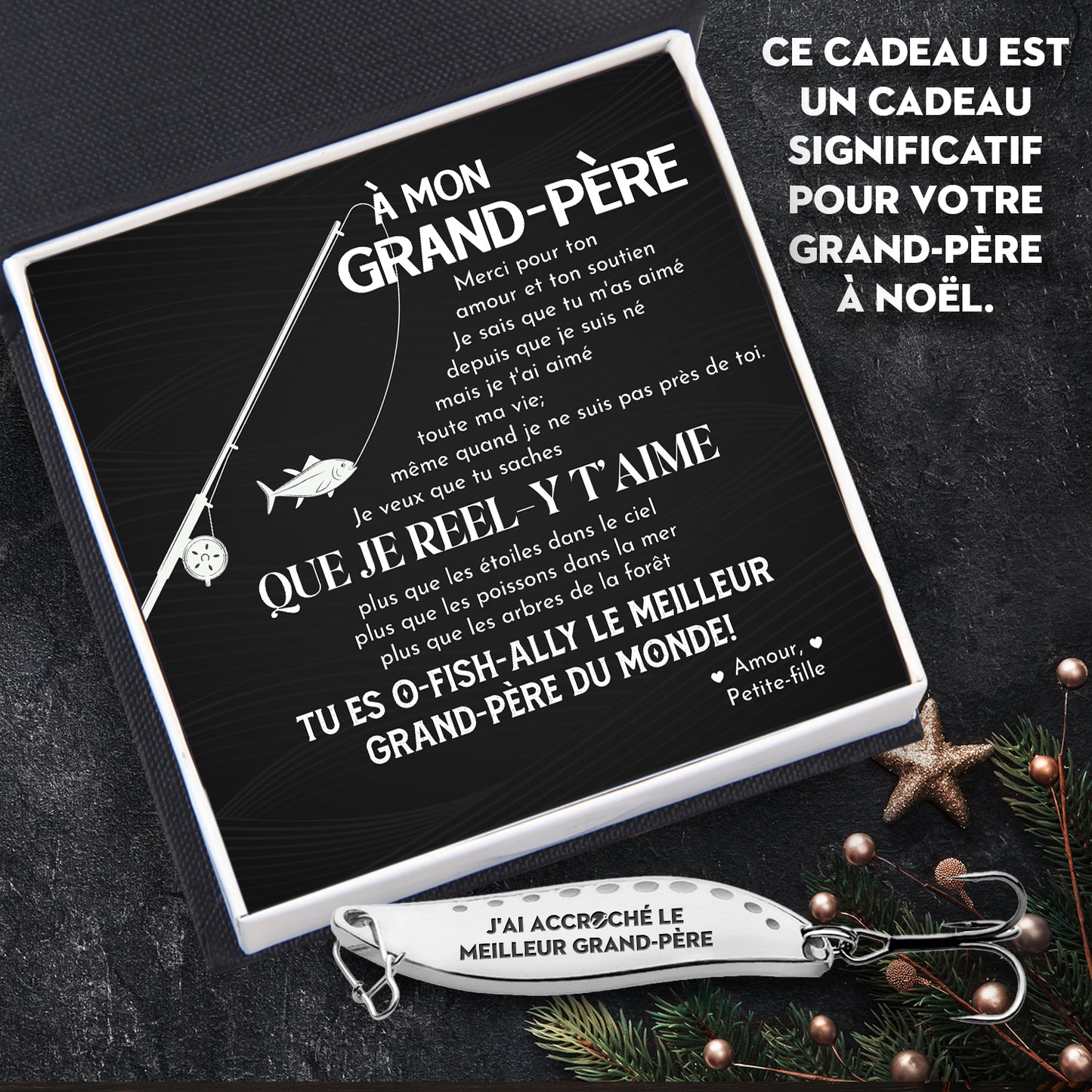 Leurre Cuillère De Pêche - Pêche - À Mon Grand-père - Tu Es O-fish-ally Le Meilleur Grand-père Du Monde! - Frgfaa20001