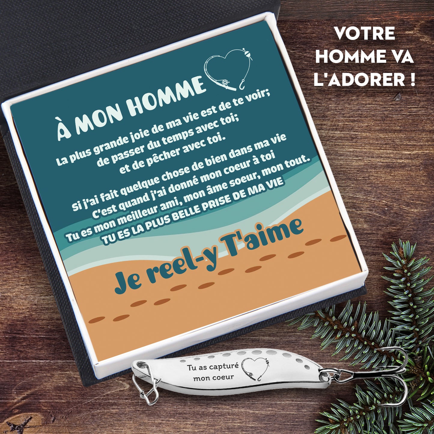 Leurre Cuillère De Pêche - Pêche - À Mon Homme - Je Reel-y T'aime - Frgfaa26002