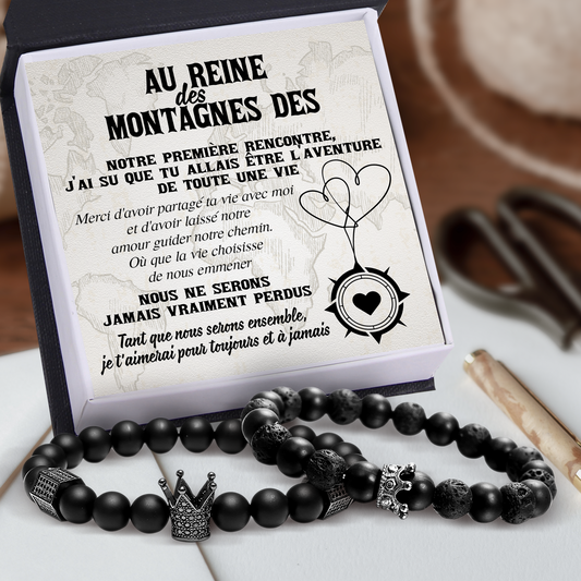 Bracelets Couple Roi & Reine - Randonnée - Au Reine Des Montagnes Des - Merci D'avoir Partagé Ta Vie - Frgbae13001