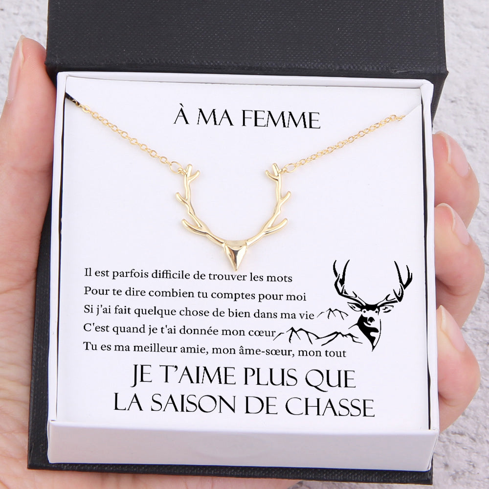 Collier De Chasseur - Chasse - À Ma Femme - Combien Tu Comptes Pour Moi - Frgnt15002