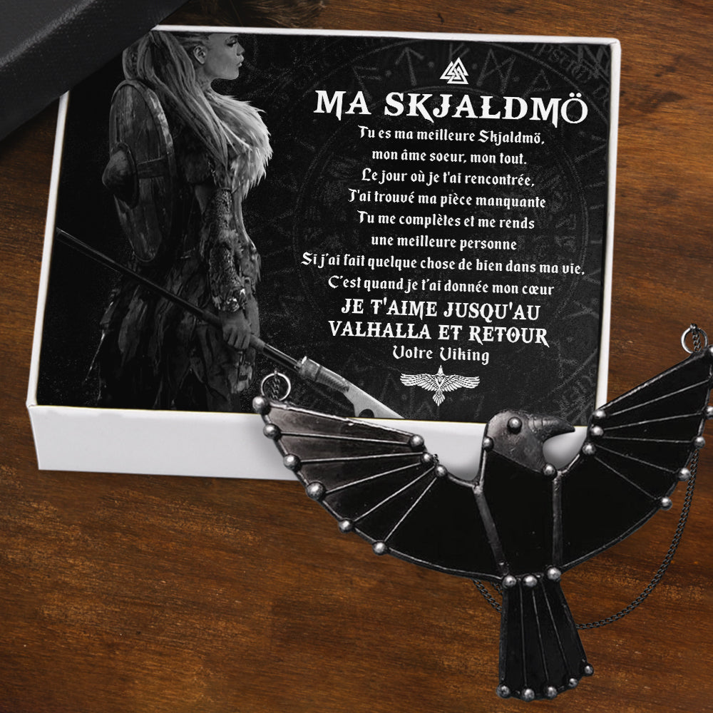 Collier Du Corbeau Noir - Viking - Ma Skjaldmö - Je T'aime Jusqu'au Valhalla Et Retour - Frgncm13001