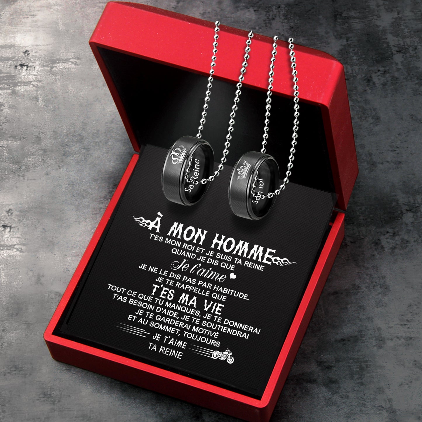 Colliers à Pendentifs Pour Couples - Motard - À Mon Homme - Je T'aime - Frgnw26005