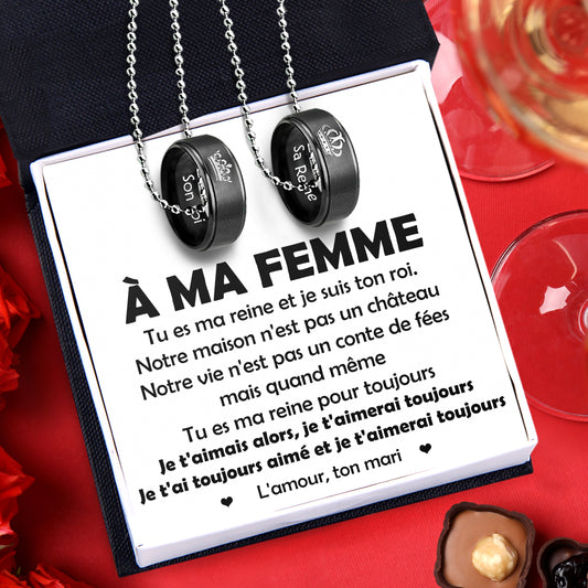 Colliers à Pendentifs Pour Couples - Famille - À Ma Femme - Je T'aimais Alors - Frgnw15006