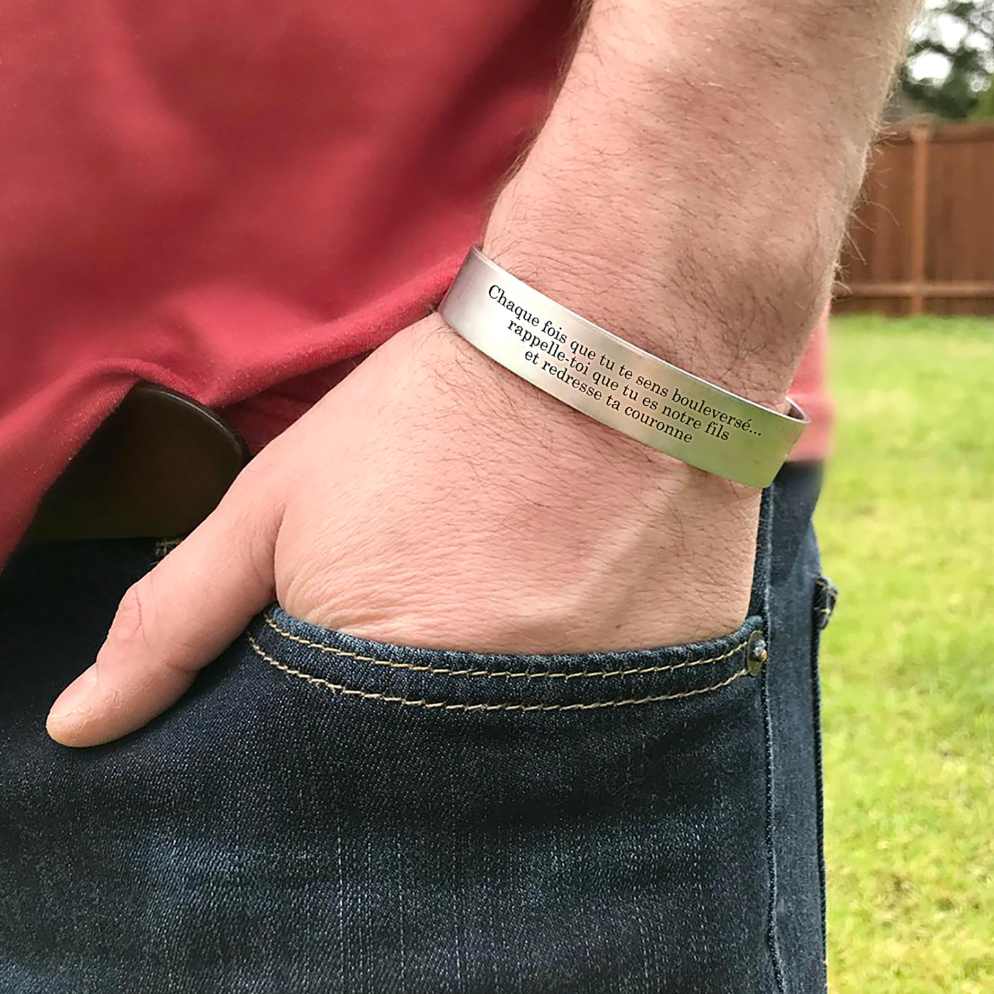 Bracelet Manchette - Famille - Notre Fils - Crois Au Plus Profond De Ton Cœur - Frgbac16001