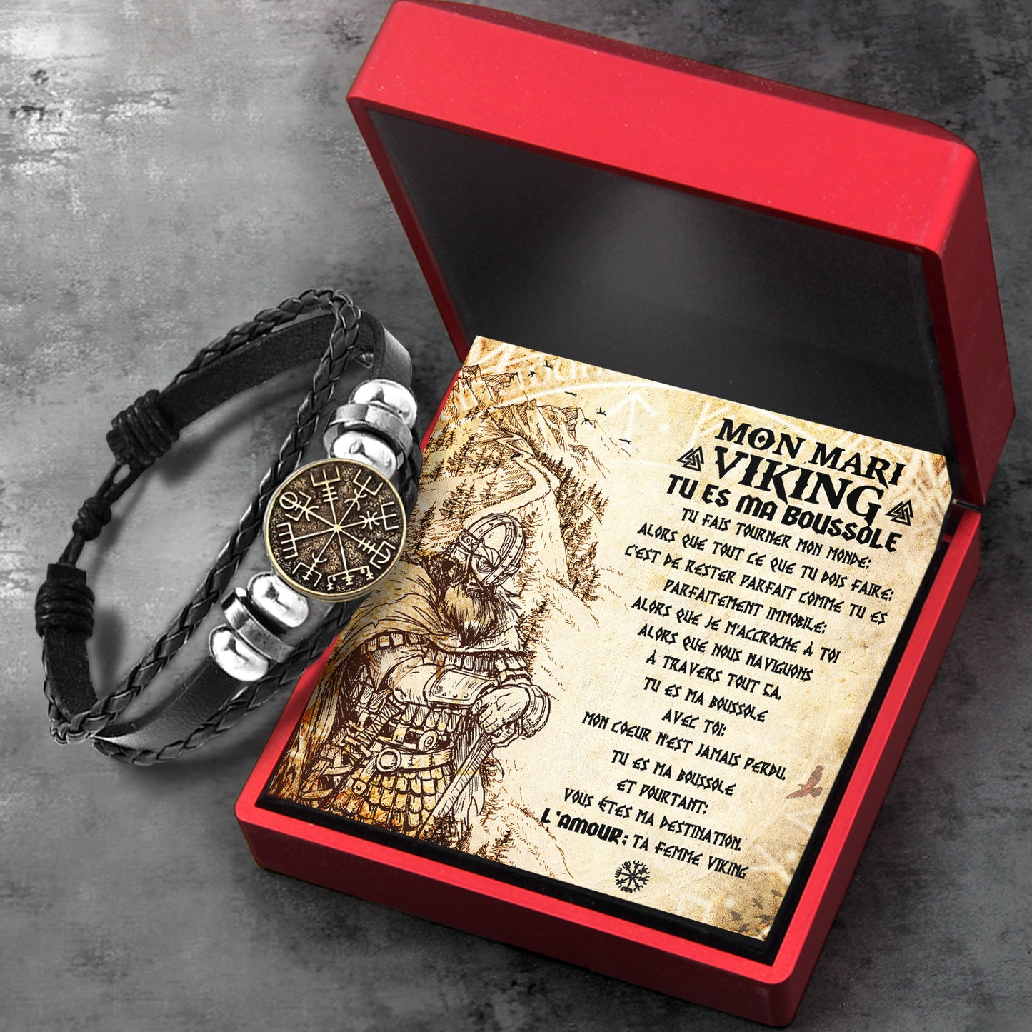 Bracelet Boussole Viking - Viking - Mon Mari Viking - Tu Es Ma Boussole - Frgbla14001